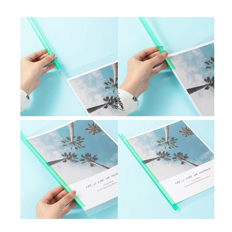5 Pack Assorted Colors Clear Report Covers 50 Sheet Capacity Sliding Bar PP Paper Material Presentation Folder A4 Bag Patterns