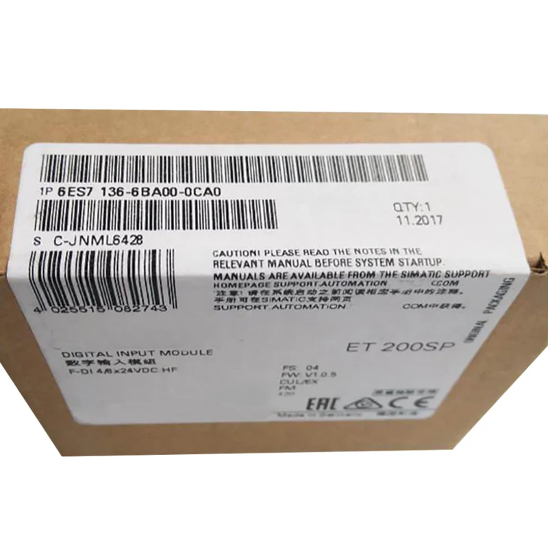 Контроллер PLC 6ES7136-6BA00-0CA0 6ES71366BA000CA0 ET200SP, новый, оригинальный, со склада