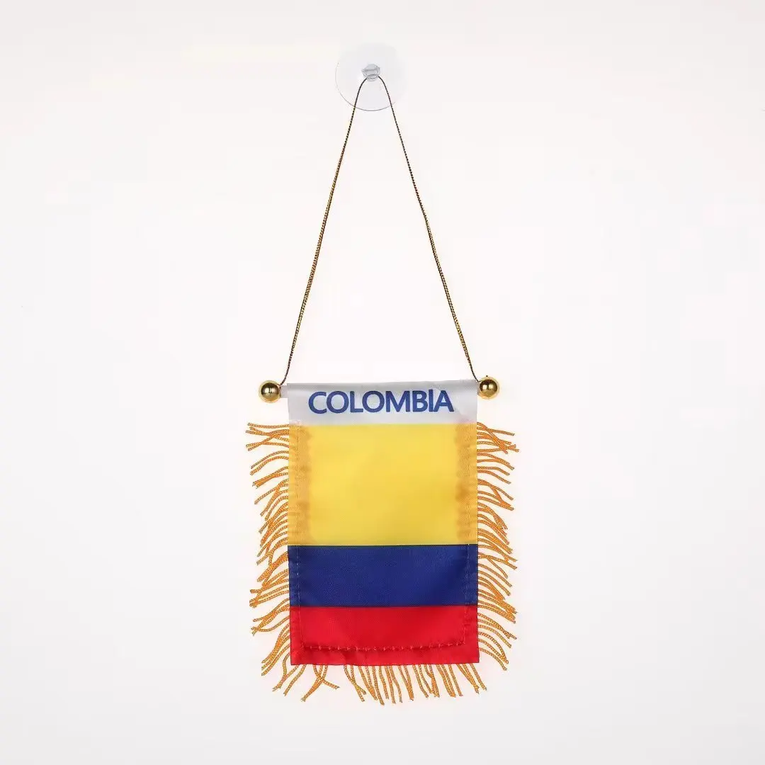 Cheap High Quality Custom Logo Hanging Mini Car Rearview Mirror Albania Pennant Flag