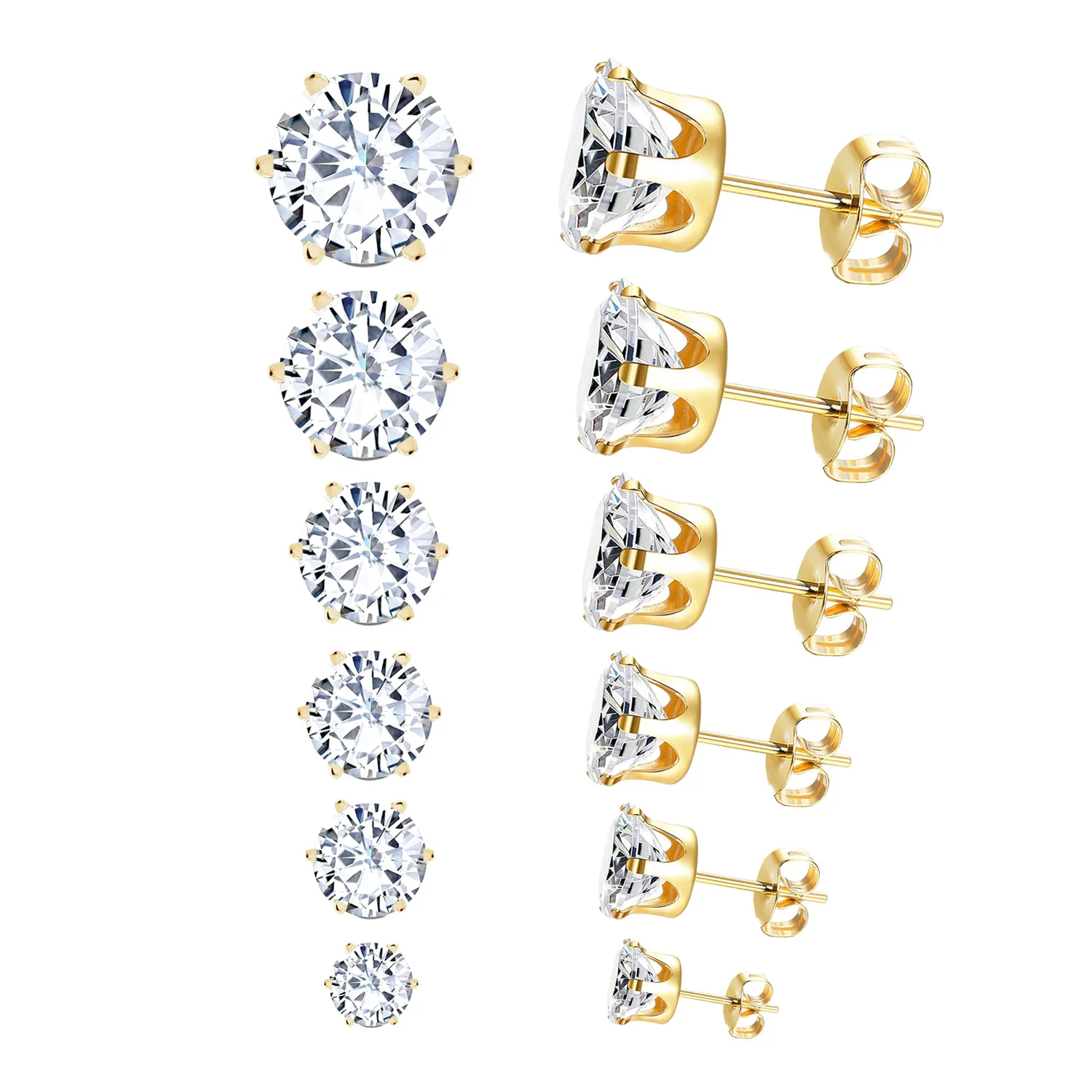Stud Earrings Set With Shiny Zircon Factory Price For Women Earrings Jewelry Gift