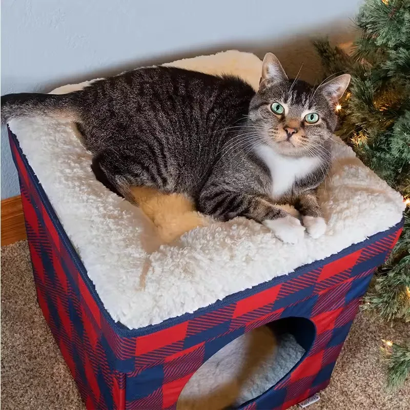 Joysing Collapsible Cat Bed Indoor large Cat Flap Pet Cat House Small Dog Bed Furniture Luxury Kennel Soft Space Capsule