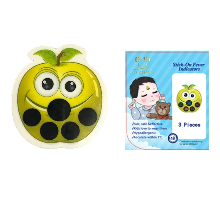 2023 new Cartoon shape Baby Forehead Fever Thermometer Sticker Liquid crystal thermometers for Children