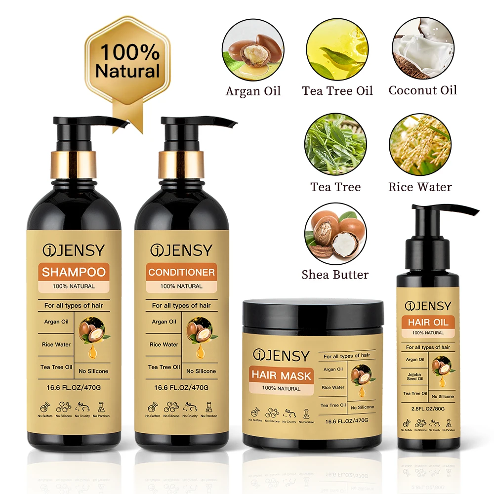 Имбирный шампунь сульфат Бесплатная салонная Органическая 100% натуральный продукт по уходу за волосами аргановое масло рисовый водный и кондиционер маска для волос