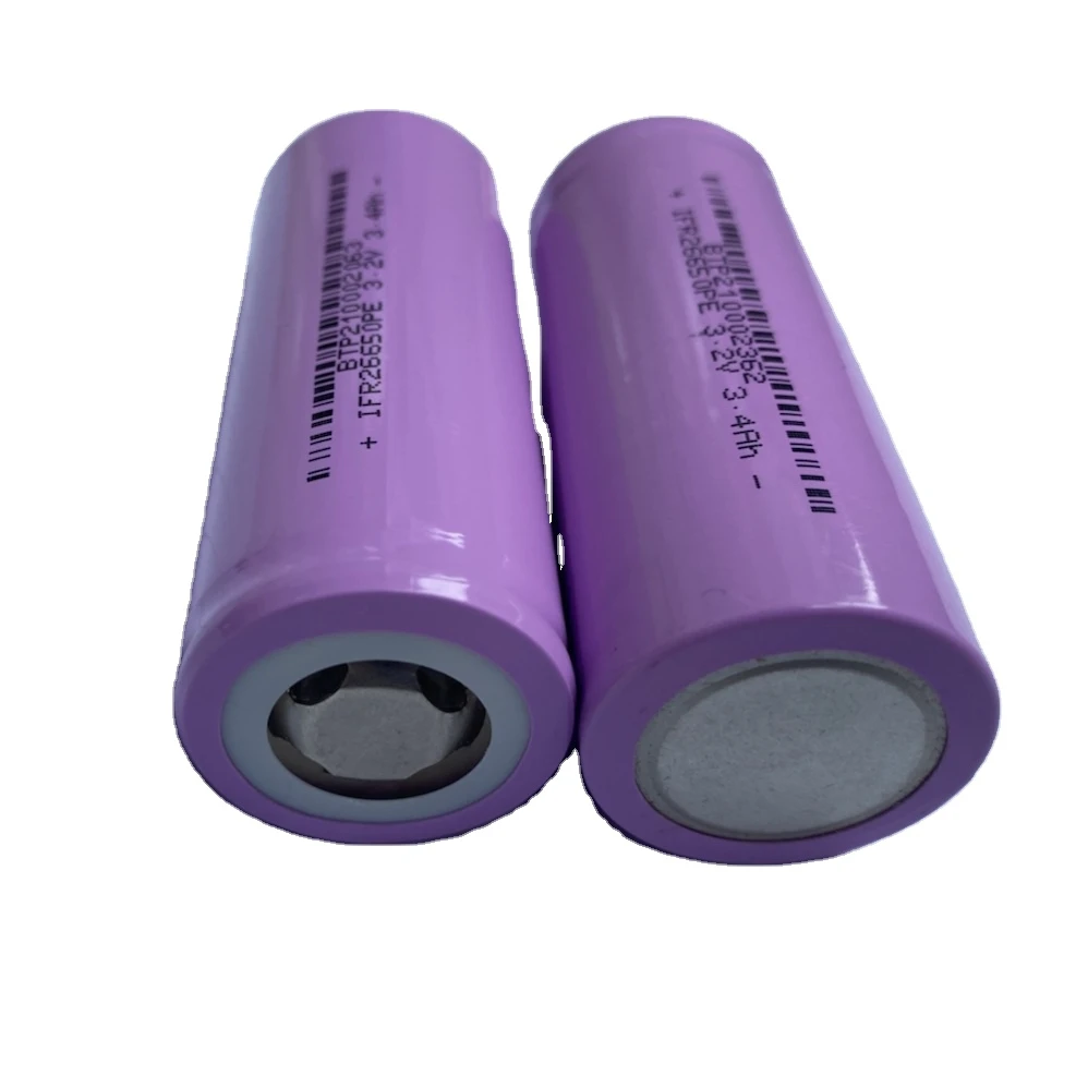 Wholesale 3400Mah 3.2V Capacity Small Cylindrical Lithium Ion Rechargeable 26650 Lifepo4 Battery Cell