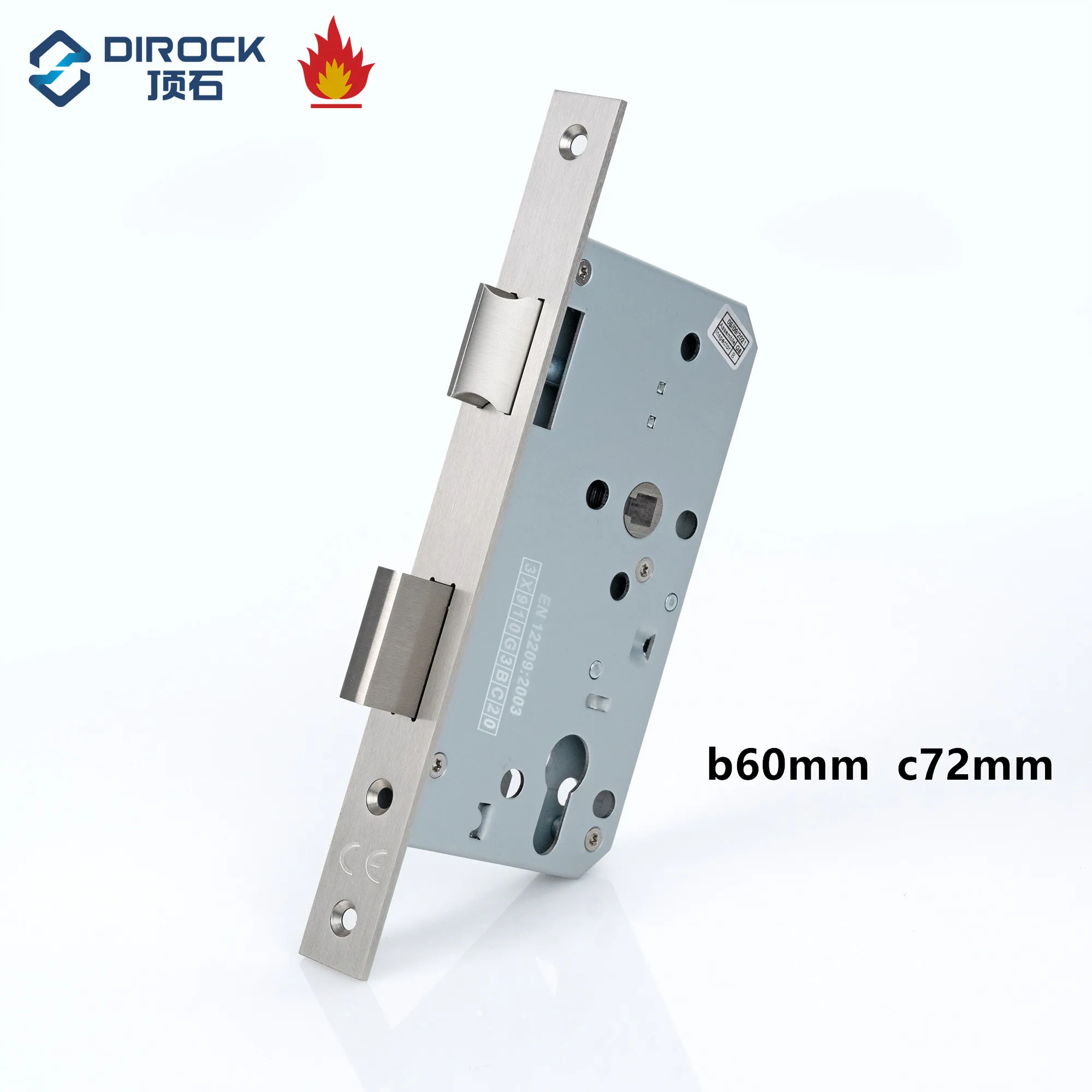 b60mm c72mm SS Mortise Lock EN High Quality Security Fire Lock Body for anti fire door