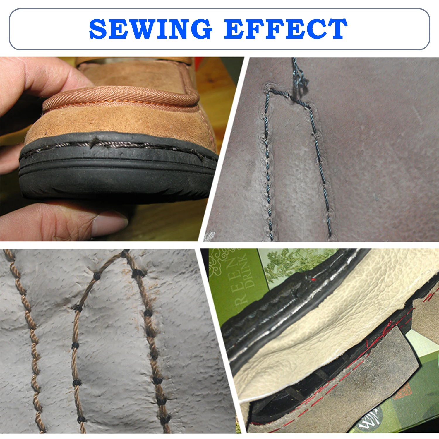 Leather Cobbler Sewing Machine Black Shoe Repair Tool Equipment Heavy Duty Industrial Hand with Needles Leather Craft Kit