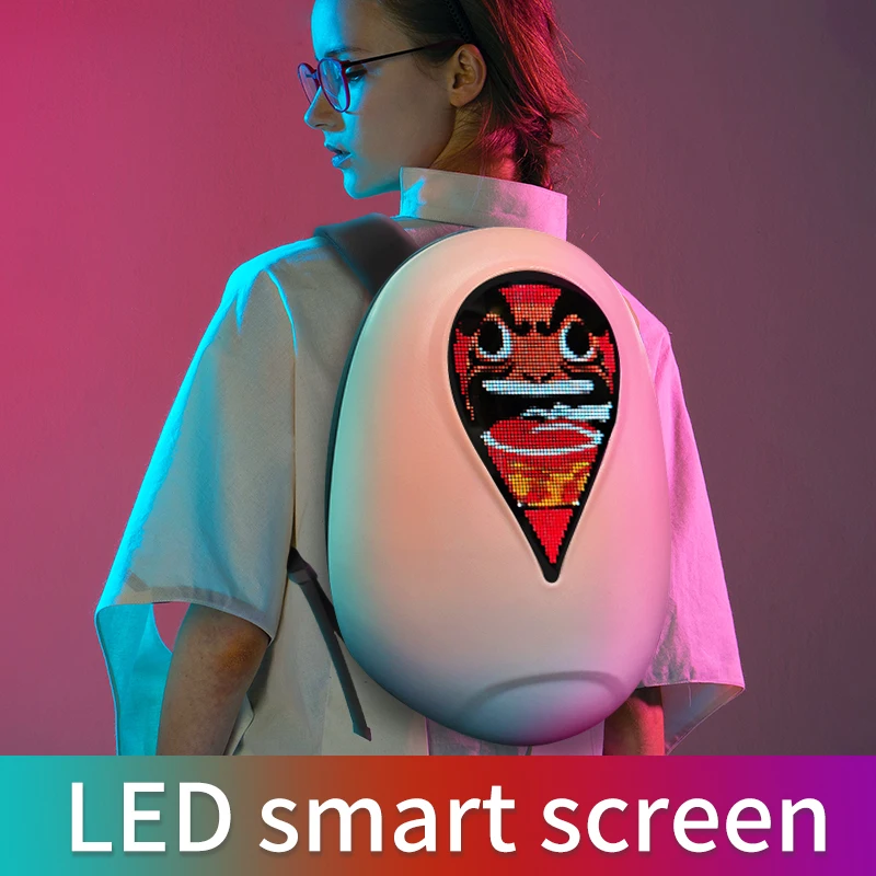 Newest Programmable Mobile App Control Screen Smart Advertising LOY LED Backpack Led Bag Pack With Led Light