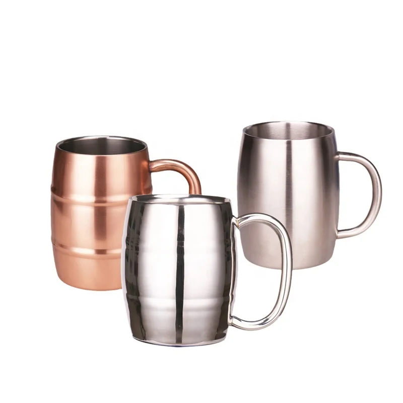 500ml Beer Double Wall Stainless Steel Beer Cup, Coffee Cup Stainless Steel Mug, Beer Mugs
