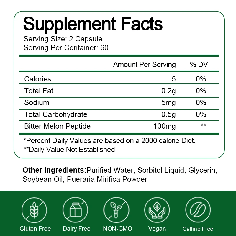 Beworths Private Label 120pcs 100mg Bitter Melon Softgel Capsule Bitter Melon Extract Supplement