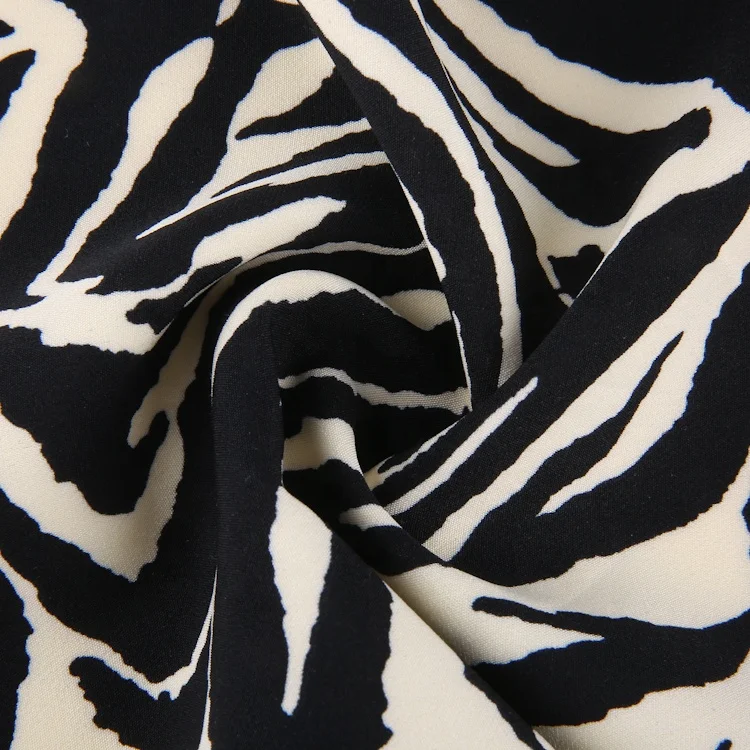 woven 96% poly 4%spandex animal zebra leopard pattern print fabric custom double layer 4 way stretch fabric for clothing