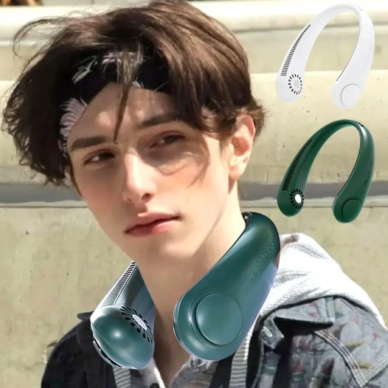 Mini Bladeless Hanging Neck Leafless Fan Rechargeable Mute Sports Fans for Home Outdoor Portable Cooler