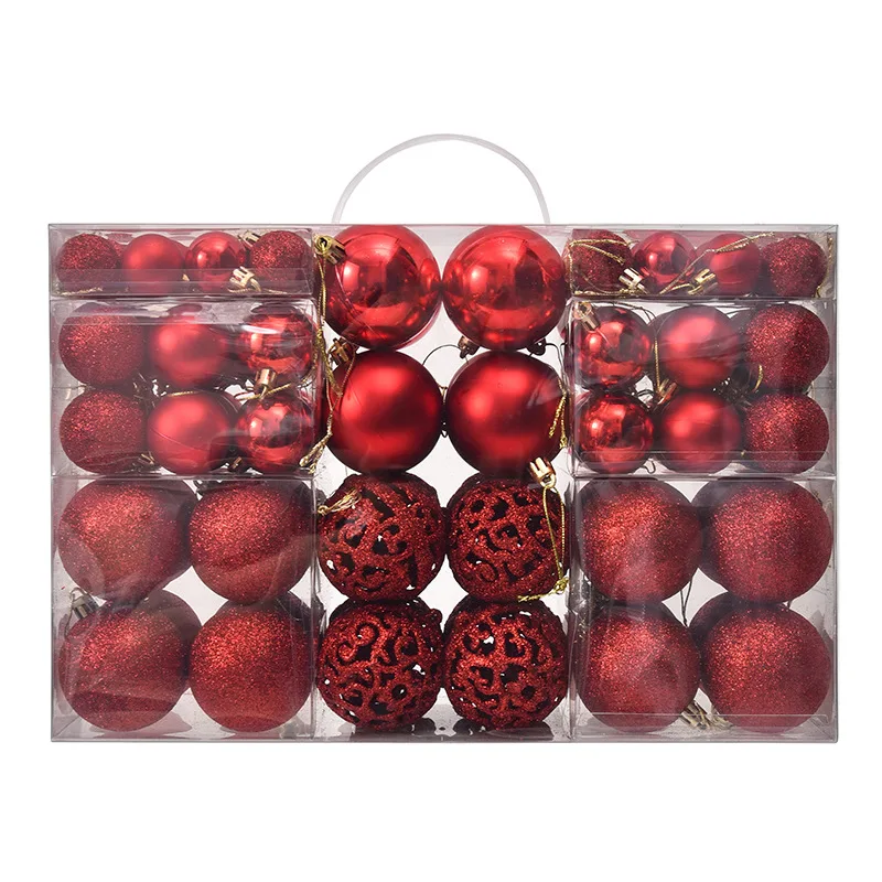 Hot Selling 100pcs  in Stock Christmas Tree Decoration Shopping Mall Ball Ornaments Plastic Shatterproof Christmas Balls
