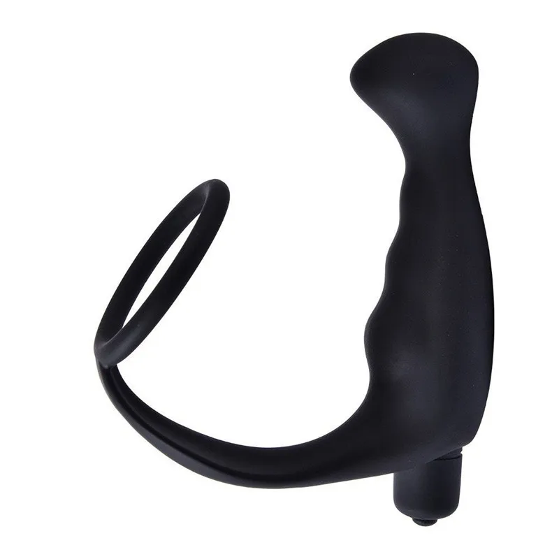 Vibrating Prostate Massager Anal Vibrator Anal Plug with Cock Ring G-spot Vibrator