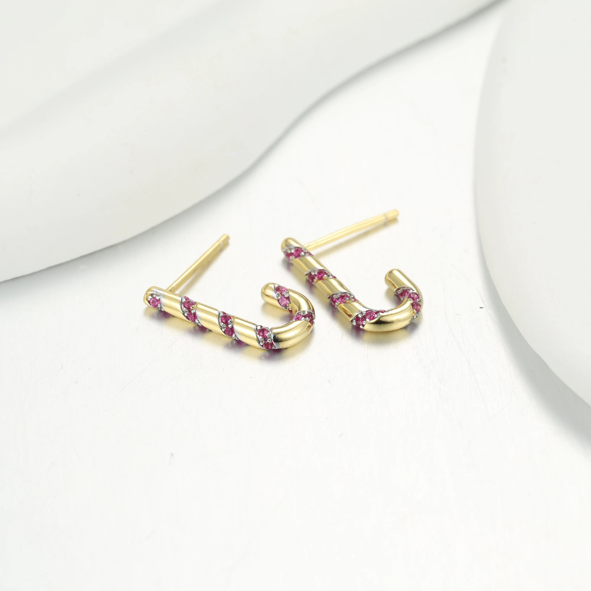 kirin jewelry Wholesale Christmas Decoration Hanging Decor Supplies Candy Cane Stud Earring