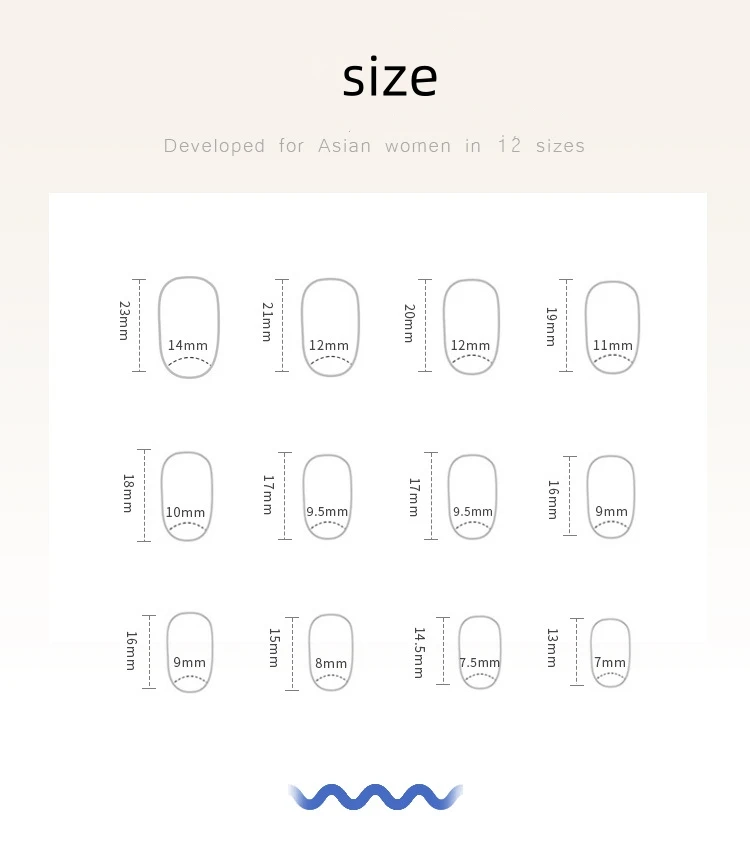 wholesale new arrive 3D blue stripe ABS manicure for summer simple fresh short round press on false nails for summer