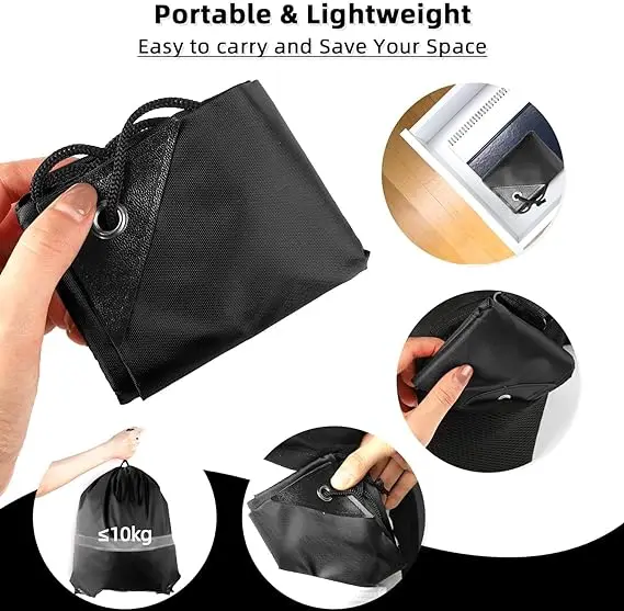 Custom Supermarket Sports Bag Nylon Recycled Foldable Women Men Reflective Drawstring Backpack Logo