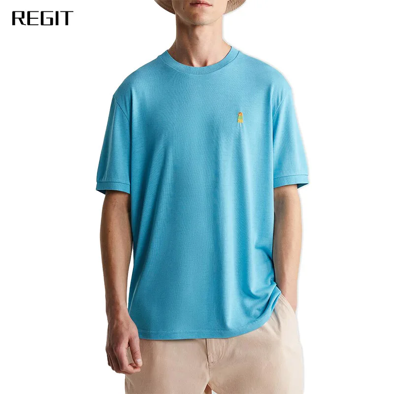 Оптовая продажа, Мужская футболка с коротким рукавом и круглым вырезом, трикотажная футболка