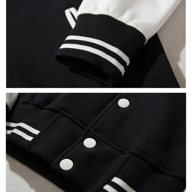 New Custom Printed Embroidered Logo Colorblock Polyester/Wool Baseball Bomber Jacket