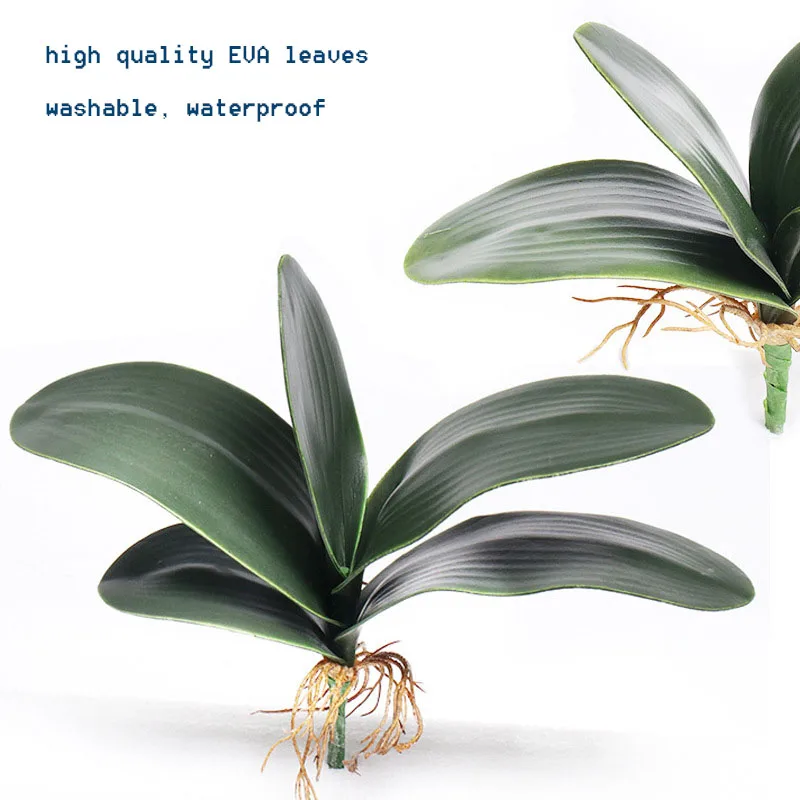 Make two sizes green EVA foam flowers artificial plant wedding bouquet wholesale waterproof artificial moth orchids leaves