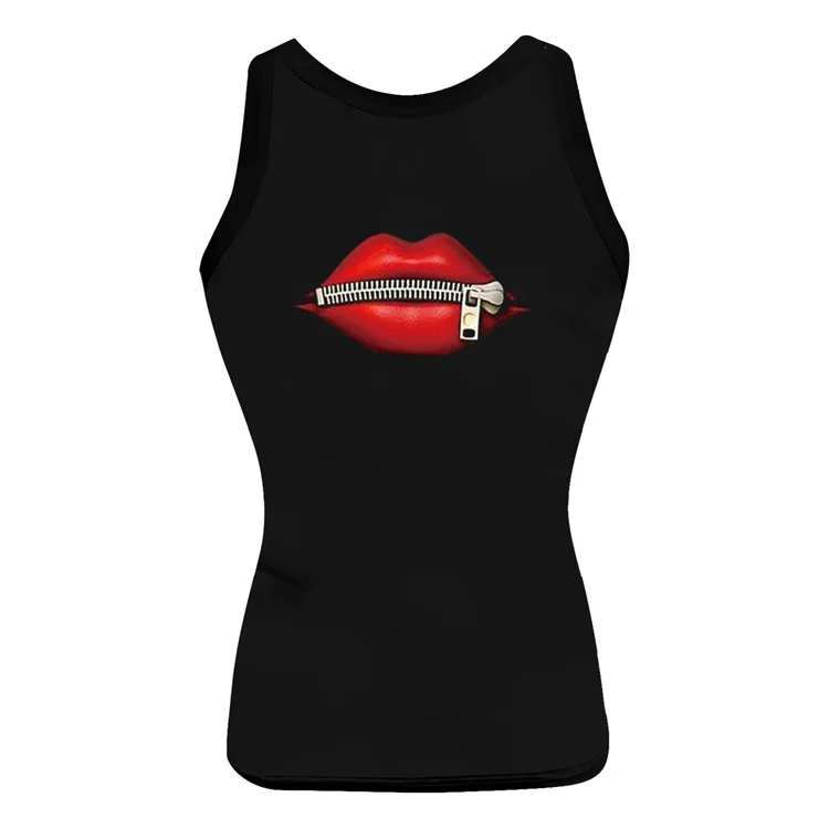 Custom Eyelash Print Womens Tank Top Summer Sleeveless Basic Cami Top Shirt Slim Racerback Tank Top