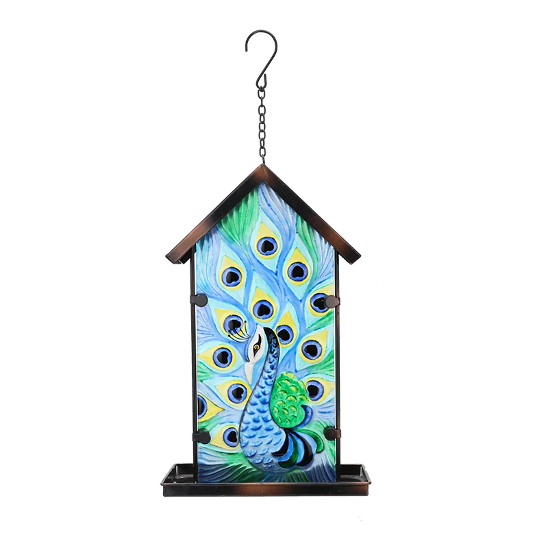 OEM customize metal glass design American European Market bird feeder