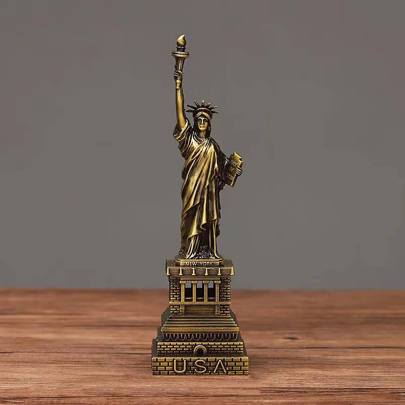 Custom Luxury 3D Antique Brass Metal Twin Towers Oman Architectural Model with Logo Art Sword Medal for Tourist Souvenirs