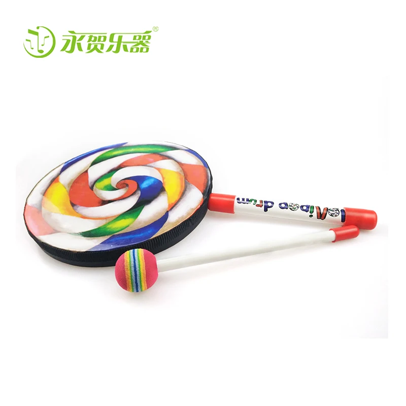 Factory Sale Orff Children Kids Lollipop Drum Early Education Music Hand-clapping Drum Toys