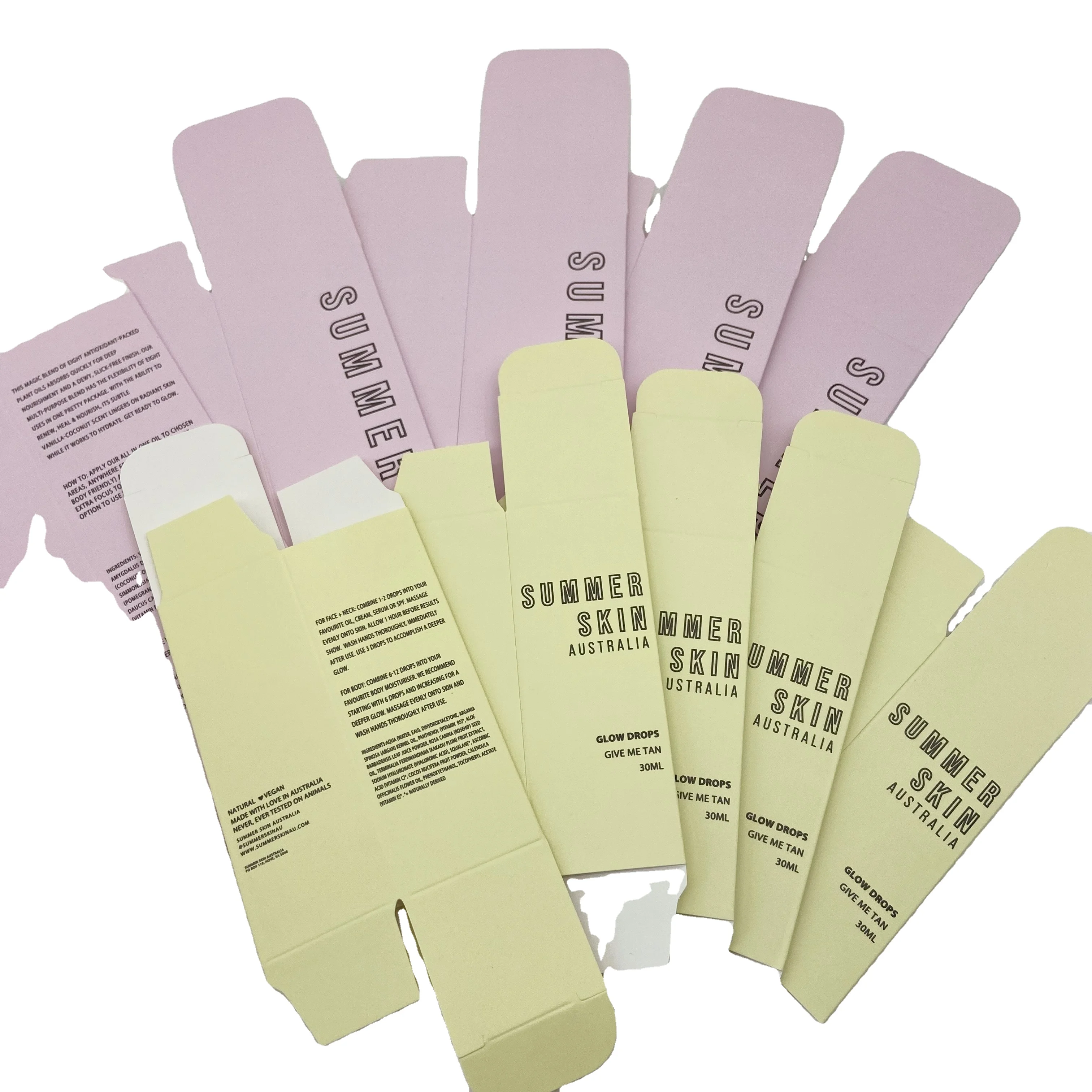 Custom Beauty Products Package Lotion Essential Oil Paper Box For Serum Skincare Packaging Box