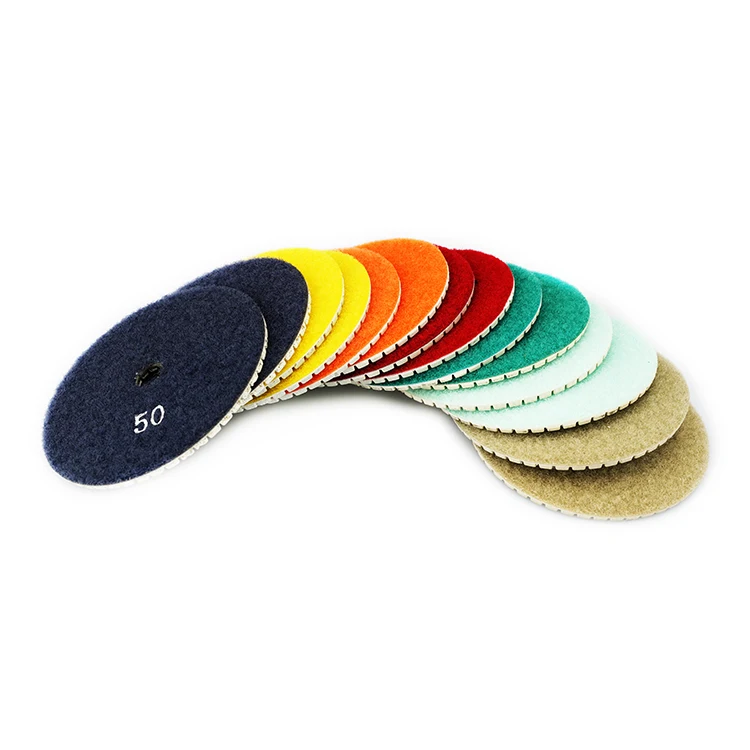 7pcs 100MM Resin Bond Diamond Wet Polishing Pads Flexible Grinding Disc for Marble & Granite Tile Sanding Quality Product