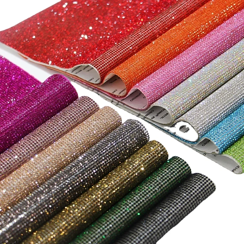 Hot Selling Wholesale SS6 Rhinestone Sheet 24*40 cm Multiple Colors Crystal Rhinestone Sticker Sheet