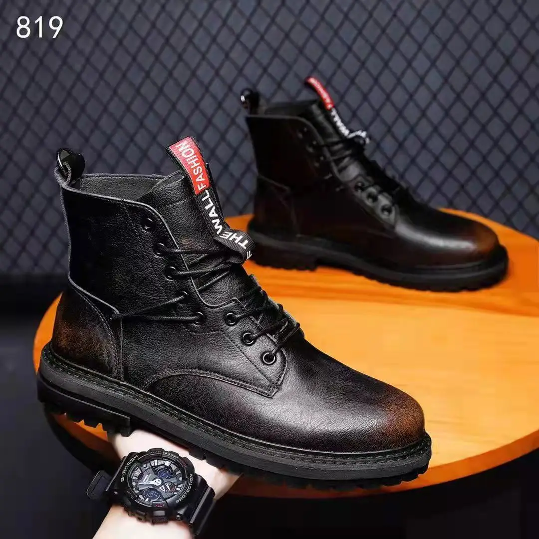 Изготовленные на заказ кожаные водонепроницаемые износостойкие рабочие ботинки с резиновой подошвой Тактические Военные боевые ботинки армейские мужские ботинки
