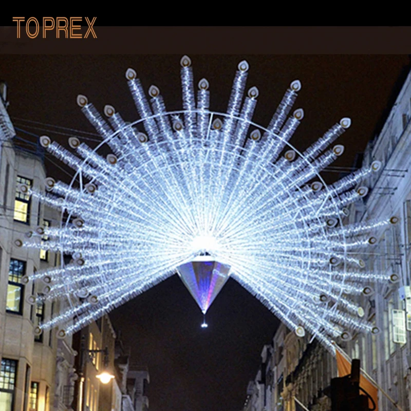 Power Saving Durable External LED Decorative Cross Street Pole 2d Themed Christmas Decorative Lights