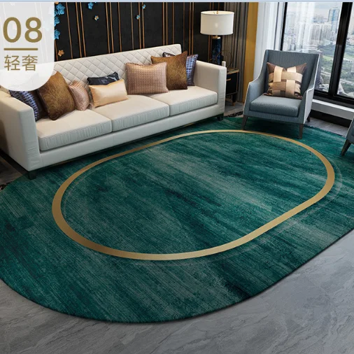 
New Design Green Modern Custom Carpet Printed Oval Area Rug for Living Room 