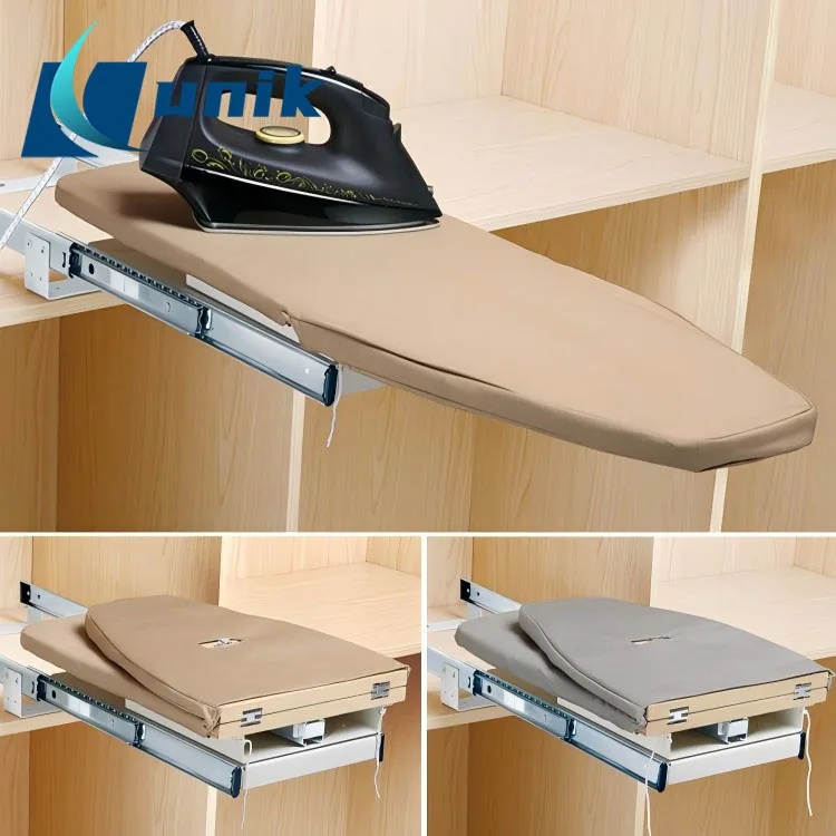 Rotation Retractable Ironing Board Closet Folding Pull-Out Foldable 180 Degree Laundry Ironing Board