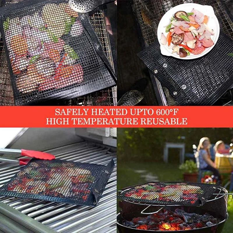 
Custom PTFE Coated Fiberglass Reusable Barbecue BBQ Mesh Cooking Grilling Bags Non Stick BBQ Mesh Grill Bag 