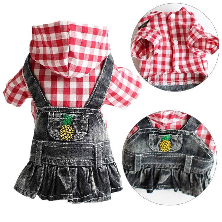 Luxury Clothes Casual Cowboy Rompers Pants Jeans Pet Dog Vests Dress