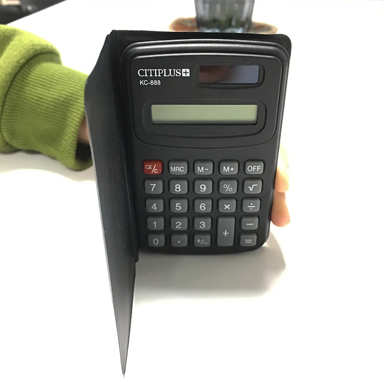 Электронный калькулятор, мини-калькулятор на солнечной батарее, оптовая продажа, канцелярский калькулятор kc 888 для детей