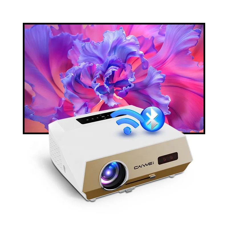 Hot Caiwei high quality 14300 Lumens Projector hd 4K Projector LED Video Wireless WiFi Projector for Home Cinema