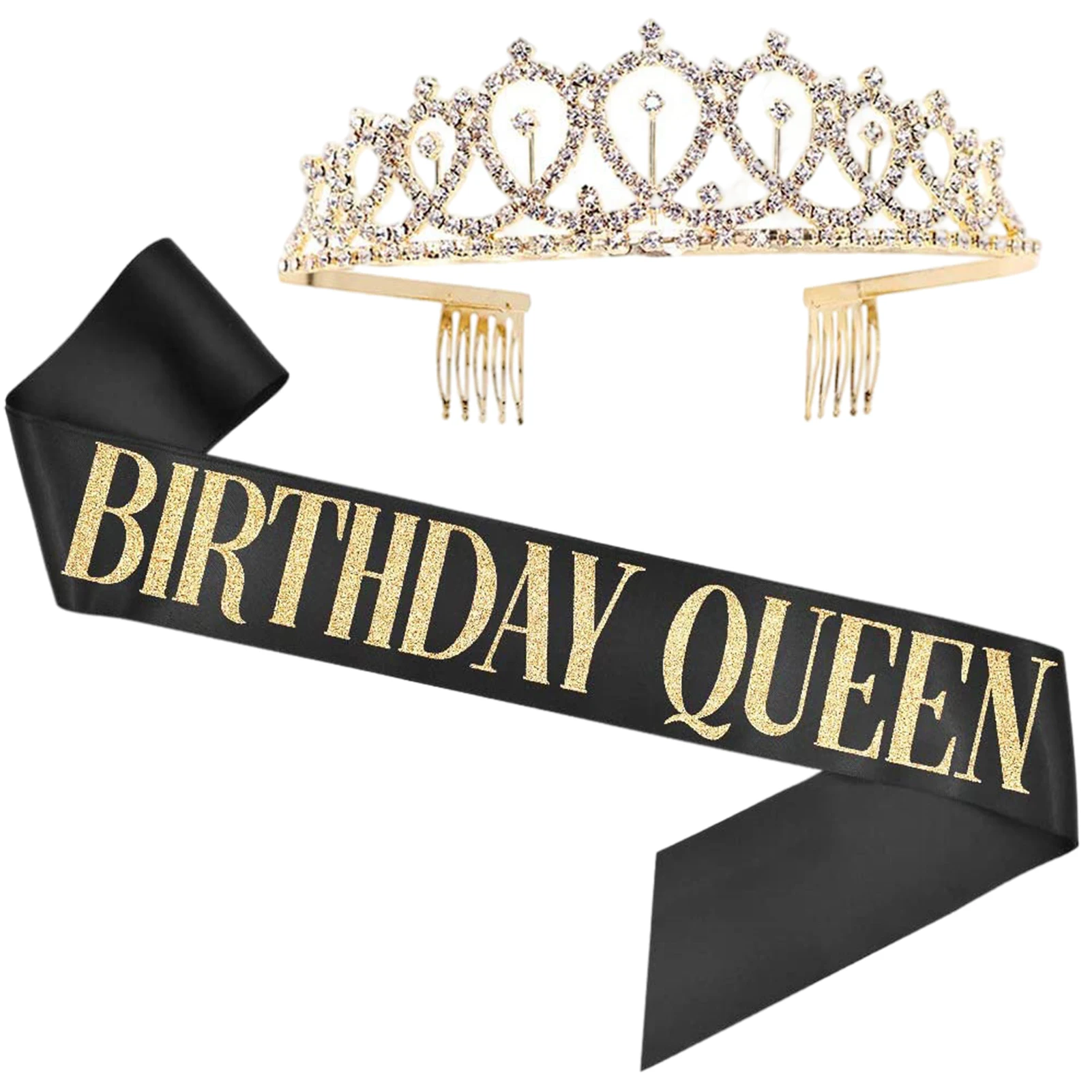 Happy Birthday Queen Sash Decoration Rose Gold Birthday Gifts Glitter Birthday Sash Party Favors