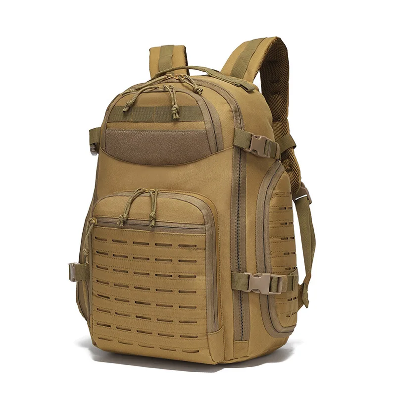 China wholesale Custom Outdoor Camping Camouflage Backpack Laser Cut Molle System Camo Backpack Hiking Fishing Shoes Bag