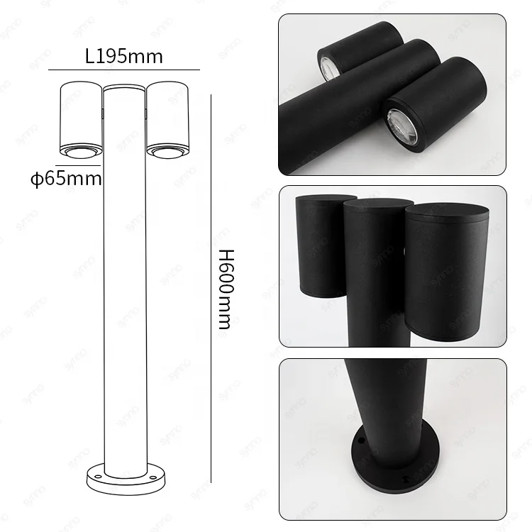 Outdoor Waterproof IP65 10W LED Garden Bollard Lawn Lights For Landscape Yard Pathway Garden Lawn Light