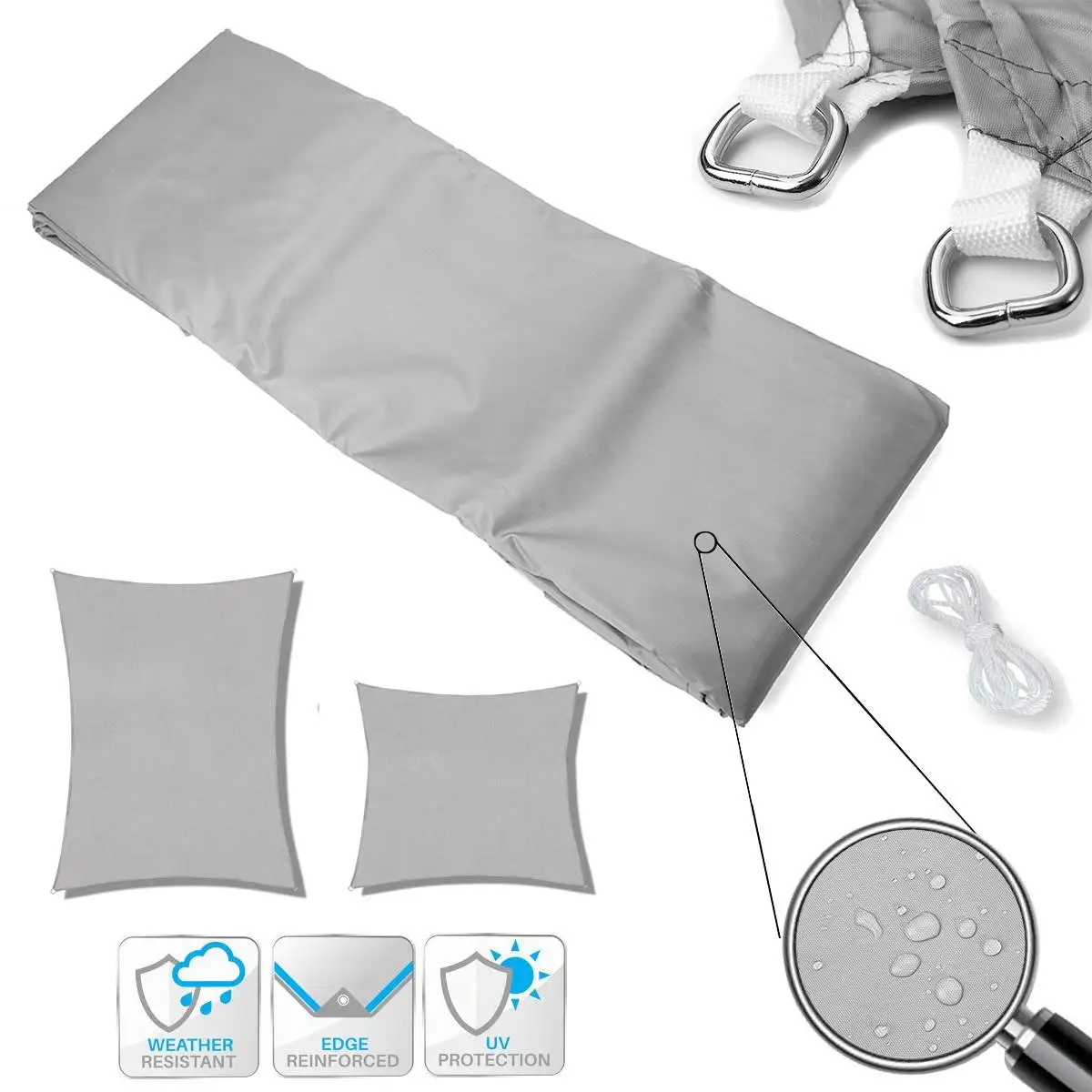 HDPE UV stabilized material rectangle shade rate 95% sun shade sail