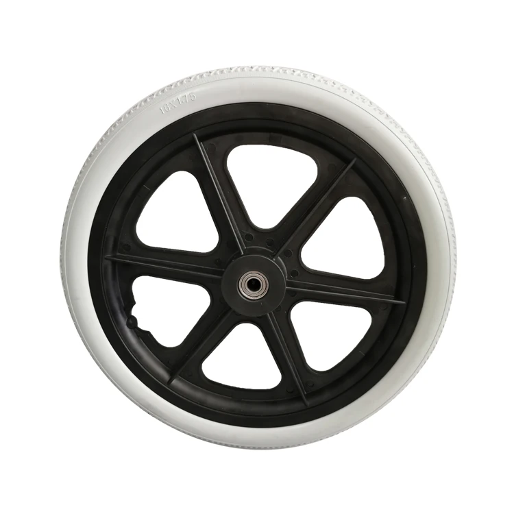 High Quality Light Weight Cart Barrow Dolly Tolley Thin 16 inch Solid PU Foam Flat Free Plastic Wheels