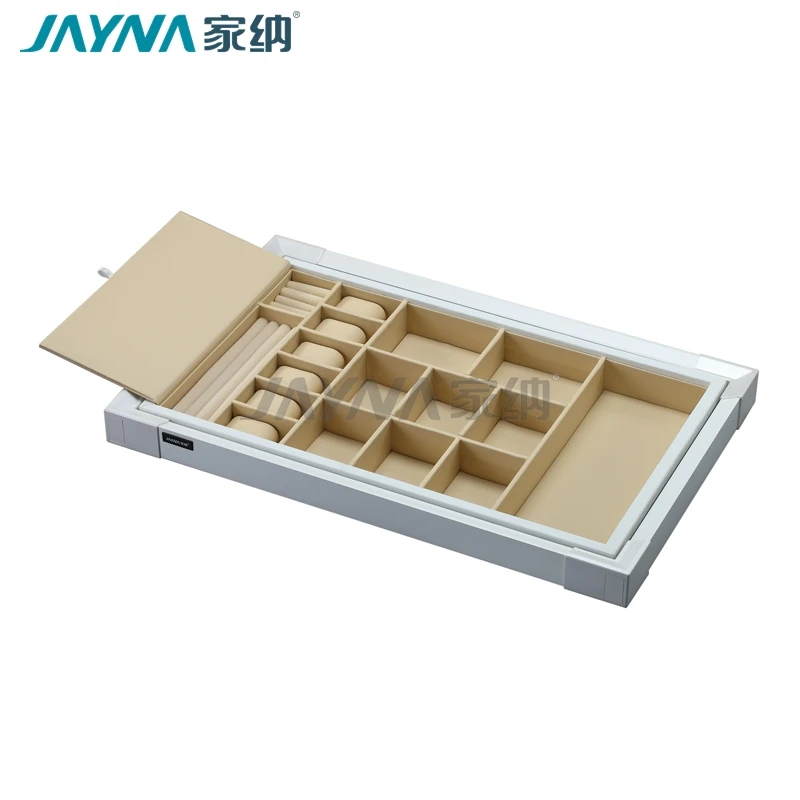 JAYNA роскошные аксессуары для спальни выдвижной ящик для хранения ювелирных изделий из искусственной кожи фланели