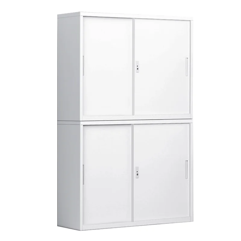4 Sliding Door Low-cost Office File Cabinet Iron Low Study Document with Lock