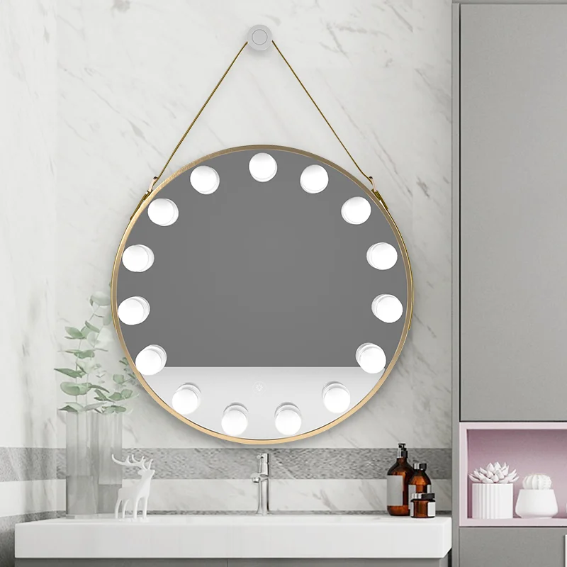 New modern high-end fashion half round wall-mounted customizable round bathroom mirror