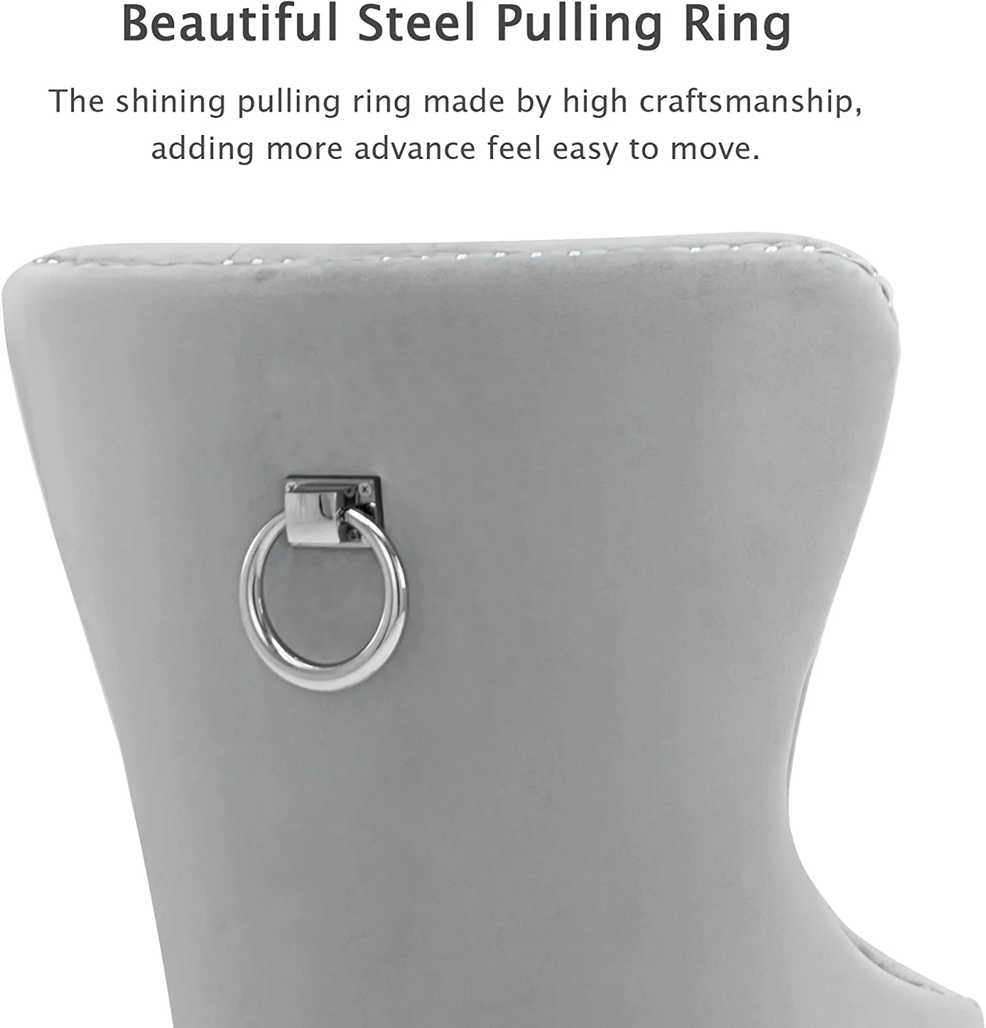 European Hot sale wholesale Popular velvet dining chairs grey soft fabric chairs with button dinning chairs for restaurant