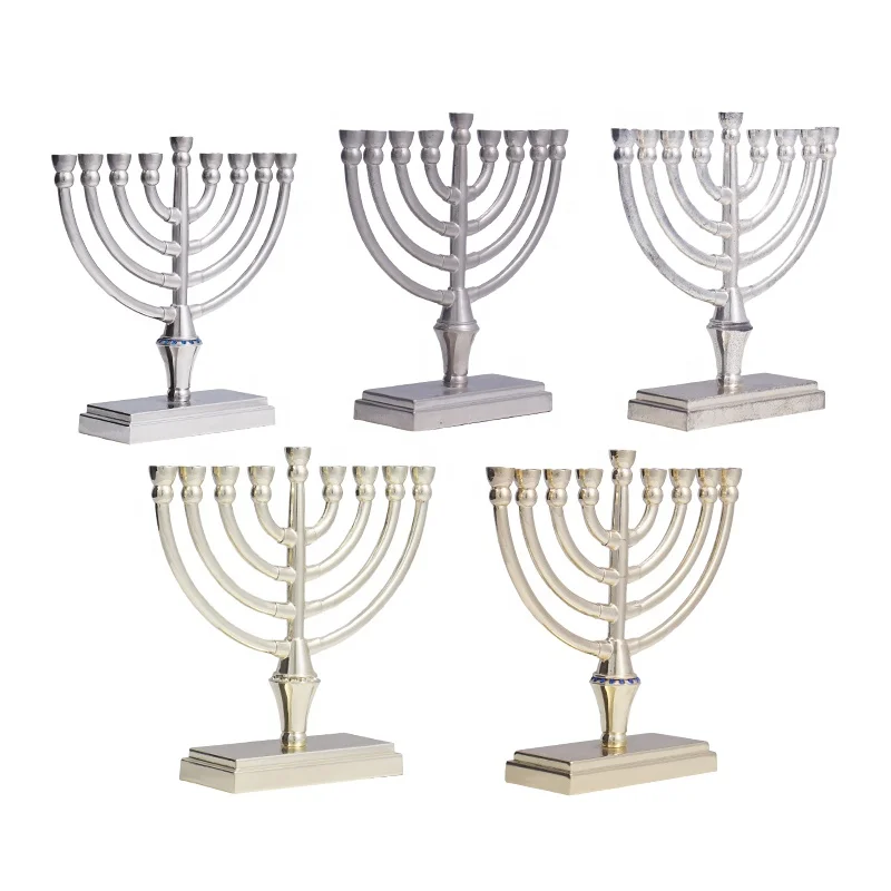 Jewish Menorah Candle-holders Religions Candelabra Hanukkah Candlesticks 9 Branch Candle Holder