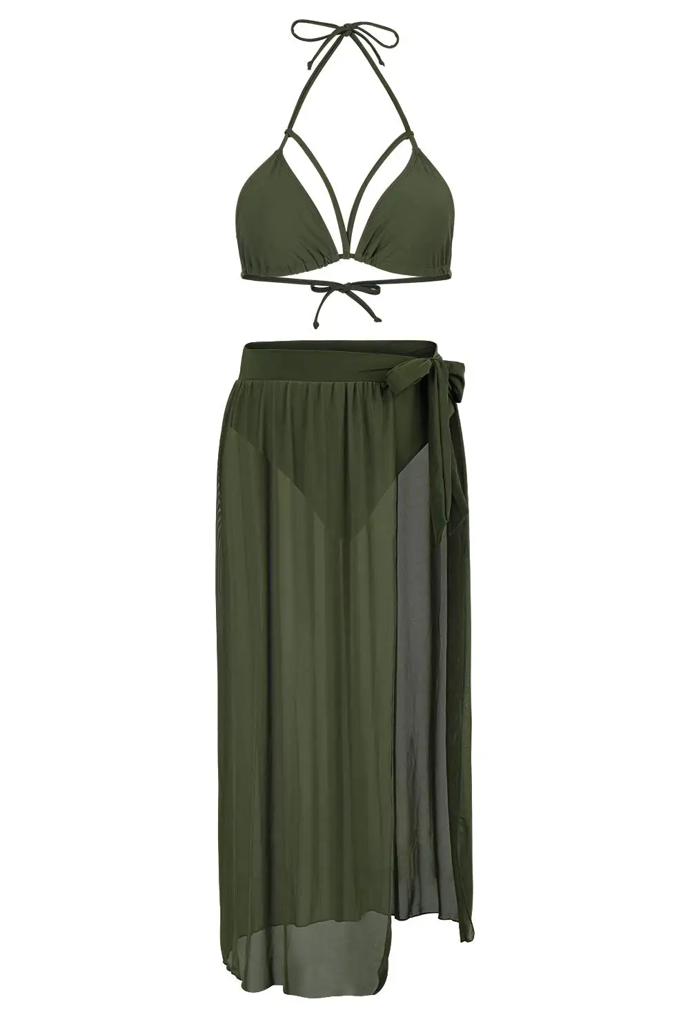 Custom Summer Ladies Cover Up Sexy Bikini Set Beach Wear Three Piece Bathing Suit Manufacturer Private Label Custom Sexy Bikini