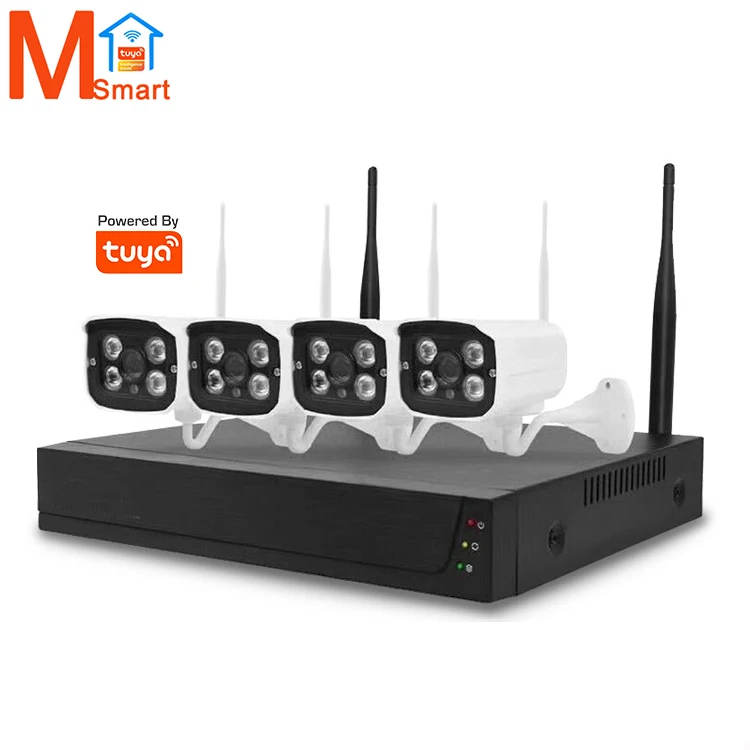tuya NVR 4ch poe cctv home security set p2p 1080P HD 4/8 channel wifi wireless nvr kit